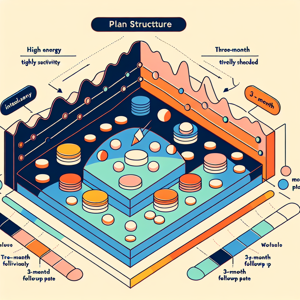 An infographic showing the 2-day intensive and 3-month follow-up structure.