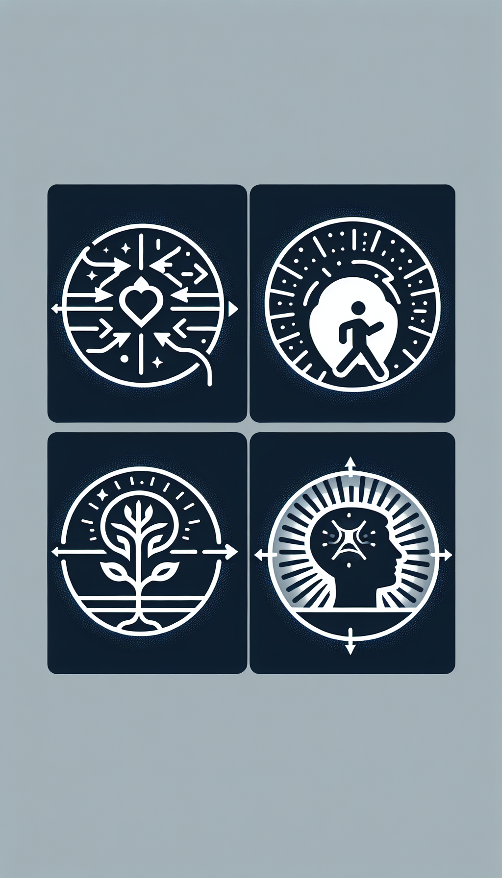 A series of icons representing enhanced decision-making, emotional intelligence, resilience, and confidence.