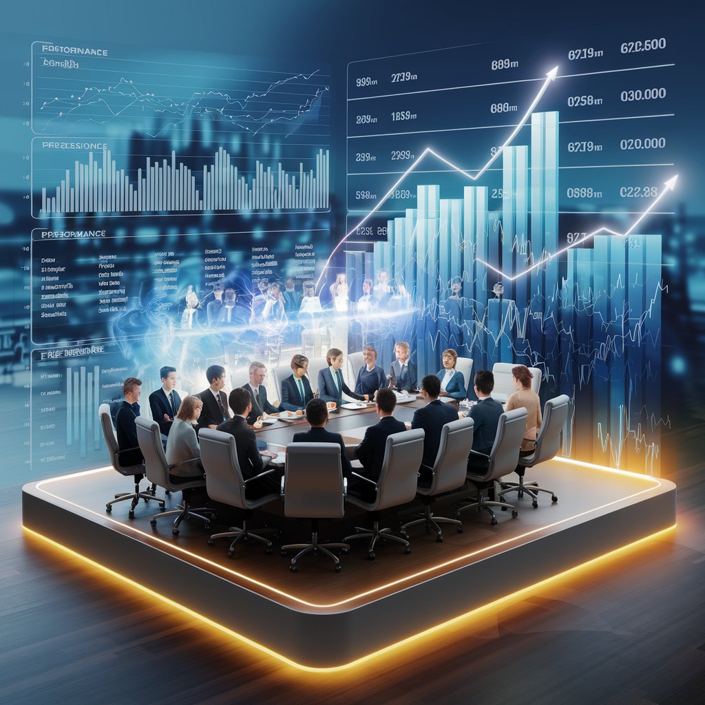 Business Impact Scene
A meticulously crafted scene depicting a modern executive boardroom setting layered with three dimensions of reality. The foreground shows business professionals engaged in a meeting, rendered with photographic precision. The middle layer reveals their energy fields interacting in subtle blues and golds. The background displays performance metrics and graphs composed of light, trending upward. The entire composition maintains corporate professionalism while revealing deeper energetic dimensions.